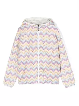 Missoni Kids двустороннее худи с принтом зигзаг, белый