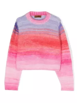 Missoni Kids джемпер с эффектом омбре, розовый