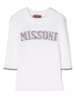 Missoni Kids джемпер с логотипом, белый