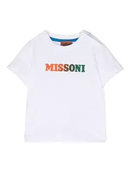 Missoni Kids футболка из джерси с логотипом, белый