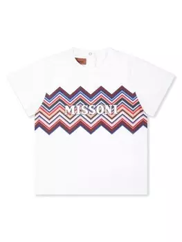 Missoni Kids футболка из органического хлопка с логотипом, белый