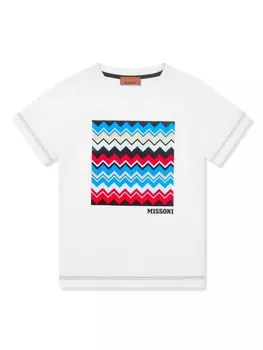 Missoni Kids футболка с графическим принтом, белый