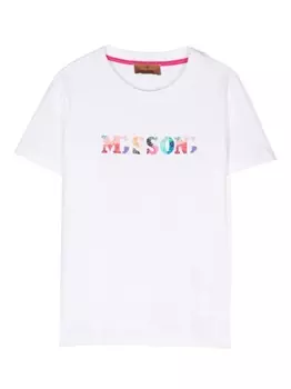Missoni Kids футболка с логотипом, белый