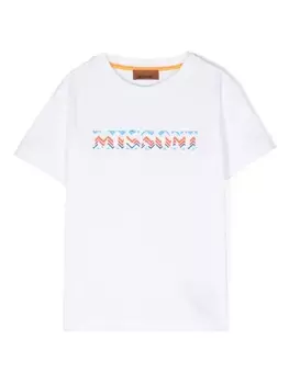 Missoni Kids футболка с логотипом, белый