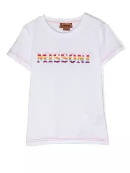 Missoni Kids футболка с логотипом, белый