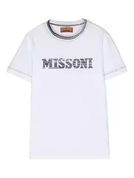 Missoni Kids футболка с логотипом, белый