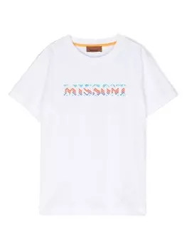 Missoni Kids футболка с логотипом, белый