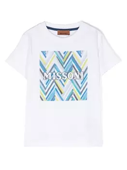 Missoni Kids футболка с логотипом, белый