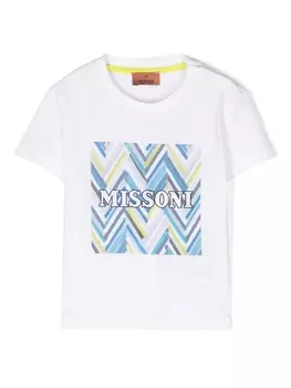 Missoni Kids футболка с логотипом, белый