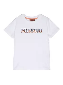 Missoni Kids футболка с логотипом, белый