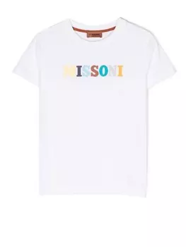 Missoni Kids футболка с логотипом, белый