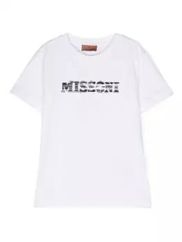 Missoni Kids футболка с логотипом, белый