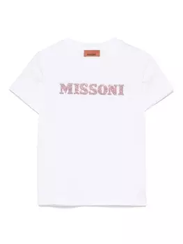 Missoni Kids футболка с логотипом, белый
