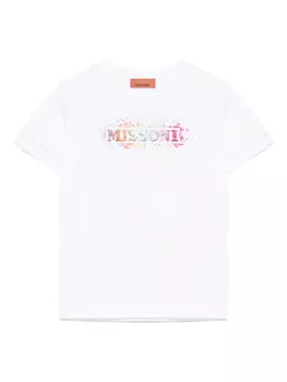 Missoni Kids футболка с логотипом, белый