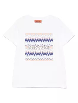 Missoni Kids футболка с логотипом, белый