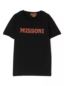 Missoni Kids футболка с логотипом, черный