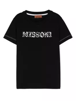 Missoni Kids футболка с логотипом, черный