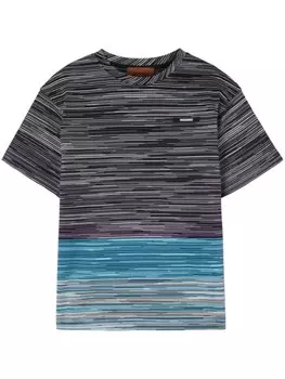 Missoni Kids футболка с логотипом и нашивкой-логотипом, черный