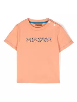 Missoni Kids футболка с логотипом, оранжевый