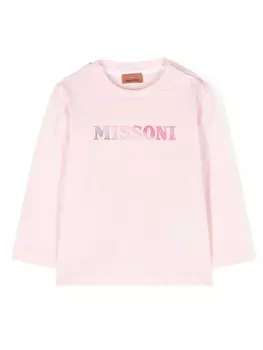 Missoni Kids футболка с логотипом, розовый