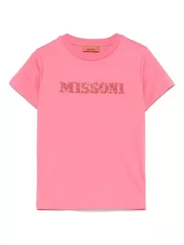 Missoni Kids футболка с логотипом, розовый
