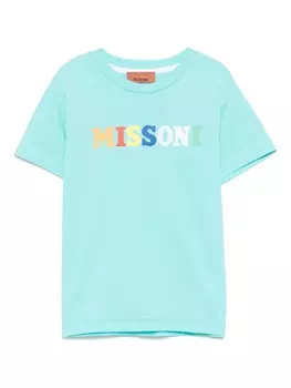 Missoni Kids футболка с логотипом, синий