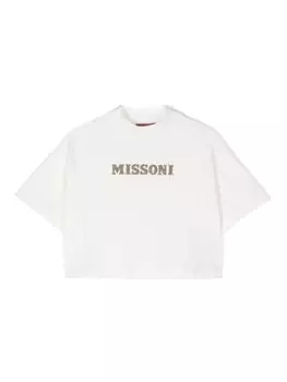 Missoni Kids футболка с пайетками, белый