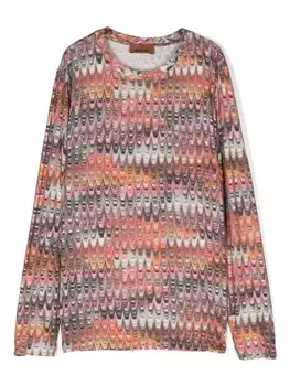 Missoni Kids футболка с принтом зигзаг, черный