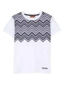 Missoni Kids футболка с шевронным принтом, белый
