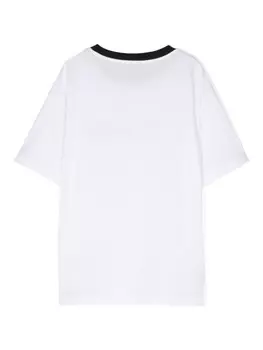 Missoni Kids футболка с вышитым логотипом, белый