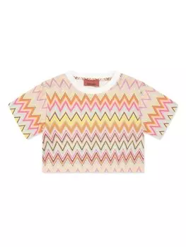 Missoni Kids футболка с зигзагом, розовый