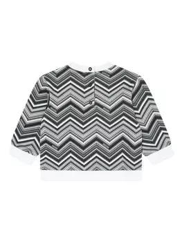 Missoni Kids футболка с зигзагообразным принтом, черный