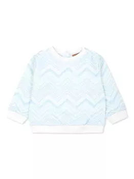Missoni Kids хлопковая толстовка с шевронным принтом, синий