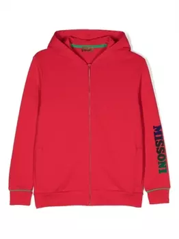 Missoni Kids худи с логотипом, красный
