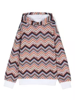 Missoni Kids худи с узором зигзаг, белый