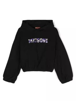 Missoni Kids худи с вышитым логотипом, черный