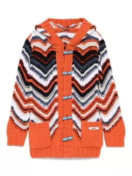 Missoni Kids кардиган с шевронным узором, оранжевый