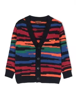 Missoni Kids кардиган с V-образным вырезом и графичным принтом, черный