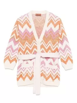 Missoni Kids кардиган с зигзагообразным узором, белый