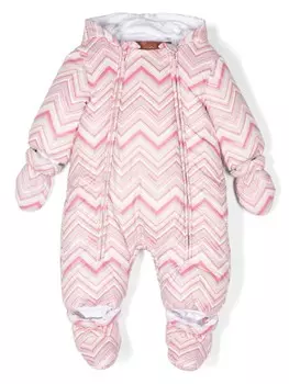 Missoni Kids комбинезон с узором шеврон, розовый