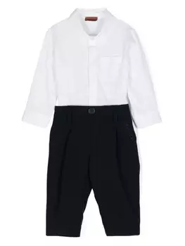 Missoni Kids комплект брюк с вышитым логотипом, синий