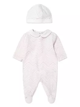 Missoni Kids комплект для новорожденного с узором зигзаг, розовый