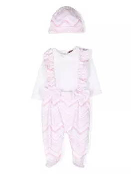 Missoni Kids комплект из двух предметов с узором шеврон, белый