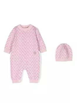 Missoni Kids комплект комбинезонов с логотипом, розовый