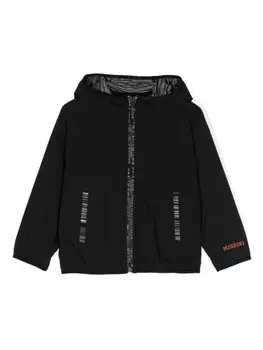 Missoni Kids куртка с капюшоном и вышитым логотипом, черный