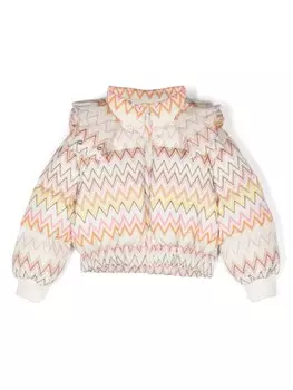 Missoni Kids куртка с зигзагообразным принтом, белый