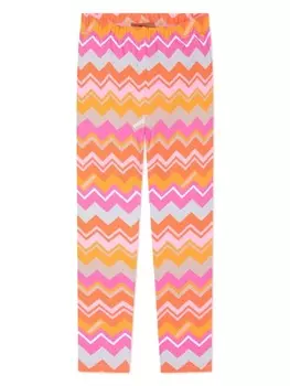 Missoni Kids леггинсы с зигзагообразным принтом, оранжевый