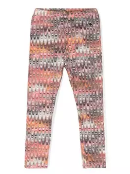 Missoni Kids легинсы с абстрактным принтом, оранжевый