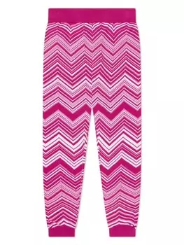 Missoni Kids легинсы с узором зигзаг, розовый