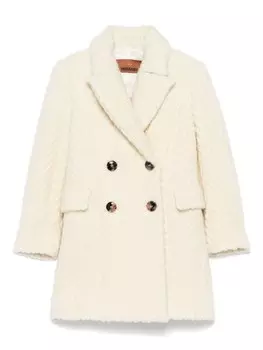 Missoni Kids пальто с узором зигзаг, белый